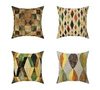 Color Cushion Covers 65X65CM Set of 4 Outdoor Waterproof Cushions Abstract Decorative Linen Square Cases with Invisible Zipper for Sofa Bed Garden Bedroom Outdoor Home Wall Decor Gifts Gifts A-QL433