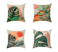 Color Cushion Covers 75X75CM Set of 4 Outdoor Waterproof Cushions Landscape Decorative Linen Square Cases with Invisible Zipper for Sofa Bed Garden Bedroom Outdoor Home Wall Decor Autumn1-4OL90