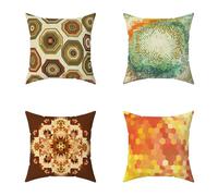 Color Cushion Covers 80X80CM Set of 4 Outdoor Waterproof Cushions Bohemia Decorative Soft Square Cases with Invisible Zipper for Sofa Bed Garden Bedroom Outdoor Autumn Seat PadsDecor Gifts Y-SB169