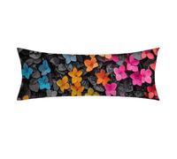 Color Cushion Covers, Long Body Pillow Cover 20 x 60cm Large Super Soft Velvet Flower Bolster Cushion with Invisible Zipper Double-Sided Printing Long Pillow Case for Side Sleepers, Bed Decor 0E-90