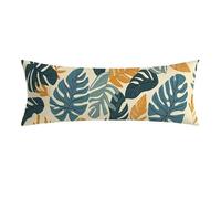 Color Cushion Covers, Long Body Pillow Cover 40 x 120cm Large Super Soft Velvet Leaf Bolster Cushion with Invisible Zipper Double-Sided Printing Long Pillow Case for Side Sleepers, Bed Decor 0E-117