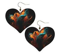 Color Design Creation Leather Earrings for Women Heart Earring Lightweight Dangle Drop Earring Set Jewelry Gift