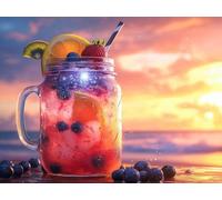 Color Diamond Art Kits Adults, 5D Diamond Painting Cocktail 40x30 cm T0-425