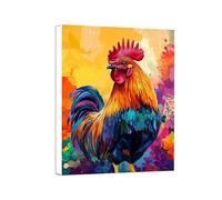 Color Diamond Art Kits Adults, 5D DIY Rooster Diamond Painting, Gem Art Painting for Beginners, Arts and Crafts Kits for Adults, DIY Full Drill Crystal Embroidery Gifts for Home Decor, 70x95cm 0a-47