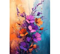 Color Diamond Art Kits for Adults Flowers Diamond Painting Kit, Round Full Drill DIY Dimond Embroidery Cross Stitch Crystal Art Crafts for Home Wall Decor,Perfect Gifts for Woman & Kids 60x80cm L-18