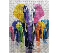 Color Elephant Jigsaw Puzzle 6000 Piece, Puzzles for Adults 6000, The Impossible Challenge, Jigsaw Puzzle Games Classic Educational, Wooden Puzzles, for Home Wall Decoration Gift FNKL1-145