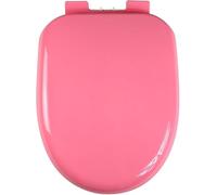 Color Elongated Toilet Seat,O/U/V Shape Large Toilet Lid Quiet Soft Close Safe PP Material Loo Seat Cover with Lid, Easy to Install and Clean (U-Shape,Pink)