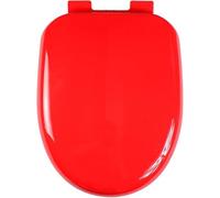 Color Elongated Toilet Seat,O/U/V Shape Large Toilet Lid Quiet Soft Close Safe PP Material Loo Seat Cover with Lid, Easy to Install and Clean (U-Shape,Red)