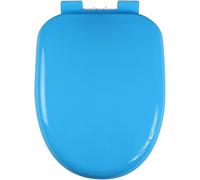 Color Elongated Toilet Seat,O/U/V Shape Large Toilet Lid Quiet Soft Close Safe PP Material Loo Seat Cover with Lid, Easy to Install and Clean (U-Shape,Blue)