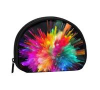 color explosion Coin Purse for Women Men, Chic Mini Change Pouch with Zipper, Small Coin Bag Shell Handbags Fashion Change Purse Wallets for Keys, Lipstick, and Earphones
