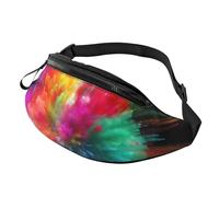 color explosion Fanny Pack for Men Women, Waterproof Sports Waist Bag Fashion Belt Bag Crossbody Bags Hip Bum Bag with Adjustable Strap Large Sling Bag Purse for Travel Hiking