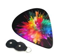 Color Explosion Guitar Picks 6-Pack - Pick Set (0.46mm / 0.71mm / 0.96mm) Suitable For Guitar And Ukulele Playing