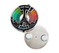 Color Fidget Enamel Pin, 20 Color Rotating Fidget Wheel, Creative Interactive Rotating Wheel Pin,3 in 1 Pin & Keychain & Magnet Anxiety Relief Badge (A)