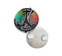 Color Fidget Enamel Pin, Magnetic Creative Color Fidget Wheel Lapel Rotating Pins Relieve Stress, Funny Twenty Wheel Brooch with Two Interactive Spinner Layers for Women and Men (B*1)
