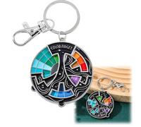 Color Fidget Interactive Spinner Enamel Pin,Zones of Regulation Keychain and Fidget Keyring,Colo/r Wheel Spinner for Anxiety Relief,Sensory Enamel Pin Badge for Bag,Co/lor Wheel Fid/get Toy (Keychain)