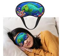 Color Fish Eye Masks for Sleep Soft Comfort Sleep Masks with Elastic Strap Adjustable Blackout Eye Shade Covers for Women Men Travel/Sleeping