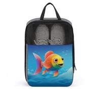 Color Fish Shoe Bag Travel Shoe Organizer Water-Resistant Shoe Pouch with Zipper Sneaker Dust Bag, gray, One Size, Modern