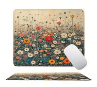 Color Flowerbed Mouse Mat 20 x 15 cm Ultra Thin, with Stitched Edges Office Mouse Pad, Non-Slip Rubber Base, Waterproof & Washable, Desk Accessories, Aesthetic Design Mousepad 200x150mm s0z-17