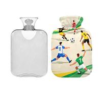 Color Footballers Illustrations hot Water Bottles with Soft Cover 2L hot Compress for Pain Relief Hot and Cold Therapies compresas calientes para el vientre