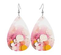 Color fragment paper Leather earrings, teardrop-shaped pendant jewelry, versatile and stylish women's accessories.
