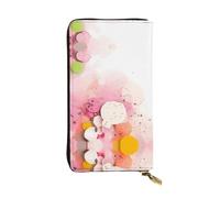 Color Fragment Paper Patterned Leather Long Wallet (7.5 * 4.1 inches) | Extra Large Multi-Function Compartment | Great Gift
