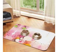 Color fragment paper Pet Absorbent Leather Non-Slip Feeding Mat 40x60cm, Quick Drying, Waterproof, Washable Bowl Mat