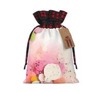 Color fragment paper Printed holiday drawstring bag 8.3x11.8 inch Christmas party decoration gift bag