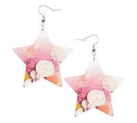 Color fragment paper Prints Leather Star-Shaped Earrings Lightweight And Stylish Accessories For Parties Dances And Everyday Life.