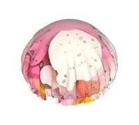 Color Fragment Paper Shower Cap For Women, Elastic And Reusable, Double Waterproof Layers Bathing Hat For Long Hair