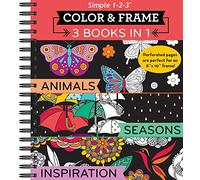 Color & Frame - 3 Books in 1 - Animals, Seasons, Inspiration (Adult Coloring Book)