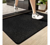 Color G 50 x 80 Cm Machine Washable Doormat, Absorbent Front Door Mat, Dirt Trapper for Indoor Entrance, Living Room, Bedroom, Pets and Dogs (Black)