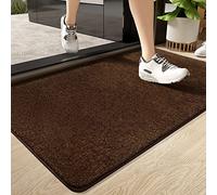 Color G 50 x 80 Cm Machine Washable Doormat Absorbent Front Door Mat Dirt Trapper Washable for Indoor Entrance, Living Room, Bedroom, Pets and Dogs (Brown)
