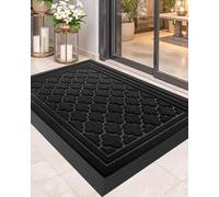 Color G Dirt Trapper Door Mat 120 x 180 cm, Heavy Duty Outdoor Door Mats, Non Slip Rubber Backing Entrance Rug, Washable Doormat for Indoor and Outside - Black