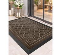Color G Dirt Trapper Door Mat 60 x 90 cm, Heavy Duty Outdoor Door Mats, Non Slip Rubber Backing Entrance Rug, Washable Doormat for Indoor and Outside - Brown