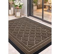 Color G Dirt Trapper Door Mat 90 x 150 cm, Heavy Duty Outdoor Door Mats, Non Slip Rubber Backing Entrance Rug, Washable Doormat for Indoor and Outside - Brown