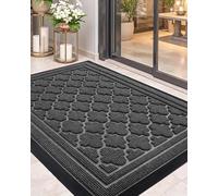 Color G Dirt Trapper Door Mat 90 x 150 cm, Heavy Duty Outdoor Door Mats, Non Slip Rubber Backing Entrance Rug, Washable Doormat for Indoor and Outside - Grey