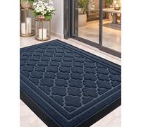 Color G Dirt Trapper Door Mat 90 x 150 cm, Heavy Duty Outdoor Door Mats, Non Slip Rubber Backing Entrance Rug, Washable Doormat for Indoor and Outside - Blue