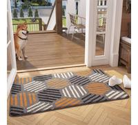 Color G Dirt Trapper Door Mat Indoor, Front Door Mat Inside Machine Washable, Super Absorbent, Non-slip Floor Mat for Entrance, Shoes and Muddy Paws- 90 x 150 cm, Grey