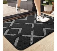 Color G Dirt Trapper Door Mats Indoor, Washable Indoor Door Mat for Entrance, Super Absorbent, Non-slip Front Door Mat Inside, Heavy Duty Floor Mat for Front Back Door - 60x90cm, Black
