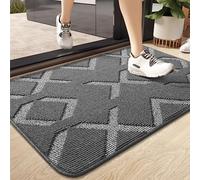 Color G Dirt Trapper Door Mats Indoor, Washable Indoor Door Mat for Entrance, Super Absorbent, Non-slip Front Door Mat Inside, Heavy Duty Floor Mat for Front Back Door - 50x80cm, Light Grey