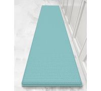 Color G Kitchen Mat 44 x 150 cm, Heavy Duty Anti Fatigue Standing Mat, Kitchen Rug Waterproof, Non-slip, Oil Resistant Leather Floor Mat for Standing Desk, Kitchen, Office (Green)