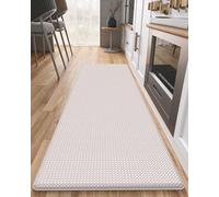 Color G Kitchen Mat 44 x 150 cm, Heavy Duty Anti Fatigue Standing Mat, Kitchen Rug Waterproof, Non-slip, Oil Resistant Leather Floor Mat for Standing Desk, Kitchen, Office (Floral White)