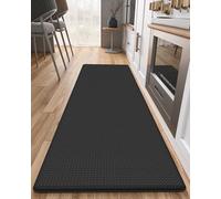 Color G Kitchen Mat 44 x 200 cm, Heavy Duty Anti Fatigue Standing Mat, Kitchen Rug Waterproof, Non-slip, Oil Resistant Leather for Standing Desk, Kitchen Floor, Office (Black)