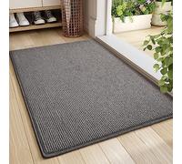 Color G Washable Door Mats, Dirt Trapper Non Slip Front Door Mat Absorbent, Doormat Muddy Mats for Dogs, Entrance, Indoor and Outdoor - Grey, 60x90cm
