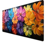 Color Gaming Mouse Pad Chrysanthemum Large Mouse Mat Comfortable Mousepad with Smooth Cloth Surface, Textured Wear Resistant, Improved Precision and Speed, Mousemat 900x300x3mm,Office Product K7-706