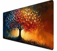 Color Gaming Mouse Pad Tree Of Life Large Mouse Mat 40" x 20" Washable Mousepad, Office Accessories, Mousepad with Non-Slip Base and Stitched Edge, Keyboard Mat for Home Office Gaming Room -XZ2E