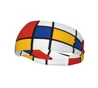 Color Geometric Grid Print Sweatband Headband Breathable and Stretchy Sports Headband for All-Day Wear
