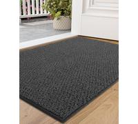 COLOR&GEOMETRY Dirt Trapper Door Mat, Heavy Duty Front Door Mat for Indoor and Outdoor, Non Slip Rubber Backing Door Matts Indoor, Machine Washable Doormat for Muddy Shoes & Paws - Grey, 44x75cm