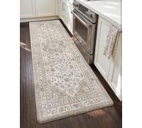 COLOR&GEOMETRY Kitchen Floor Mats Anti Fatigue, Cushioned Boho Rugs,Waterproof Non Slip Kitchen Runner for Sink, Standing Mats for Office,60x150cm,Beige