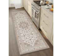COLOR&GEOMETRY Kitchen Floor Mats Anti Fatigue, Cushioned Boho Rugs,Waterproof Non Slip Kitchen Runner for Sink, Standing Mats for Office,60x150cm,Beige(2.0 Version)